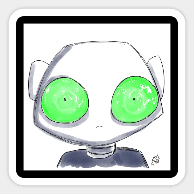 March of Robots Day 11 Sticker by hollydoesart